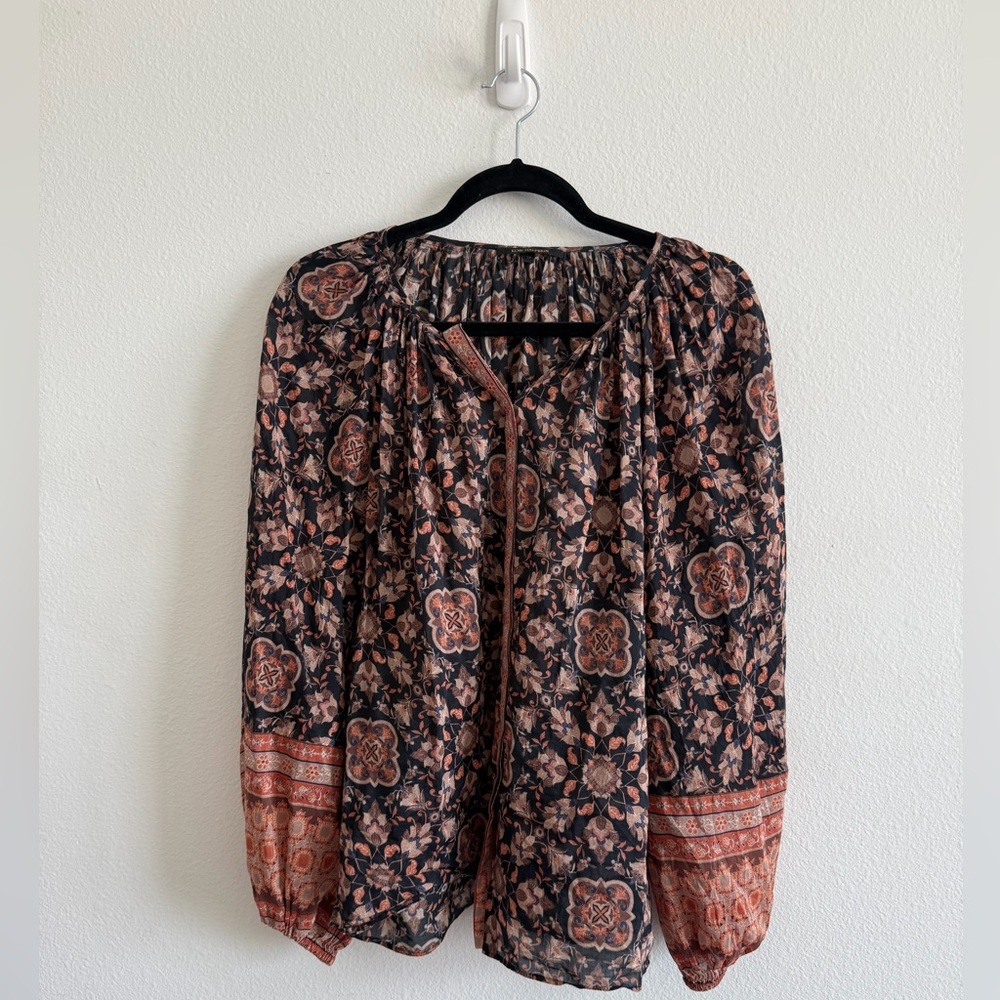 Kobi Halperin Black and Orange Blouse